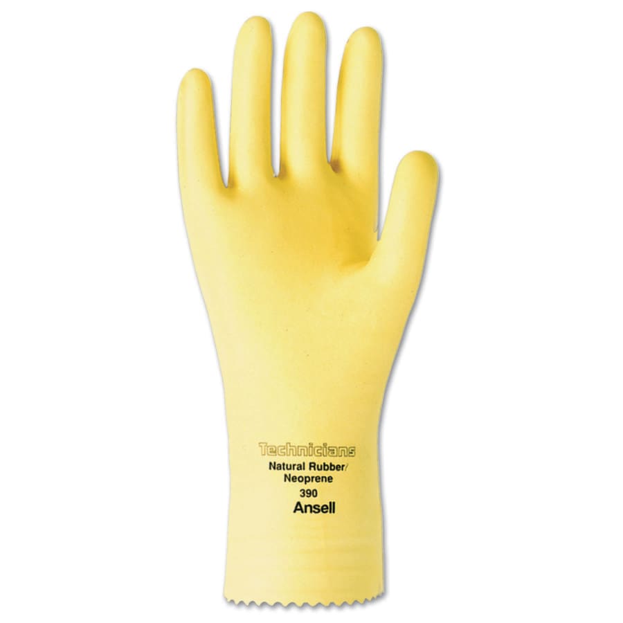 Technicians Gloves, Natural Latex/Neoprene Blend, Natural, 10