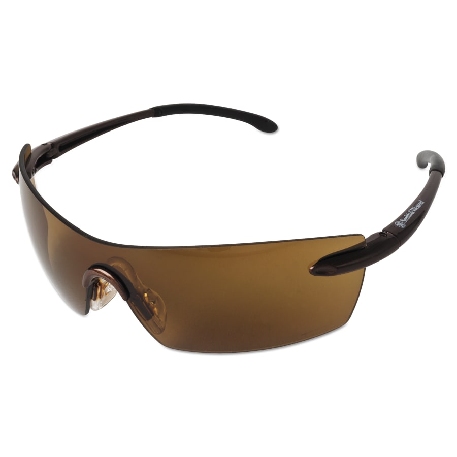 CALIBER* Safety Eyewear, Brown Lens, Anti-Fog, Anti-Scratch, Brown Frame, Nylon