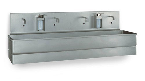 Roser Model 11739 Wall Mounted 4 Station Washbasin with Soap Dispenser