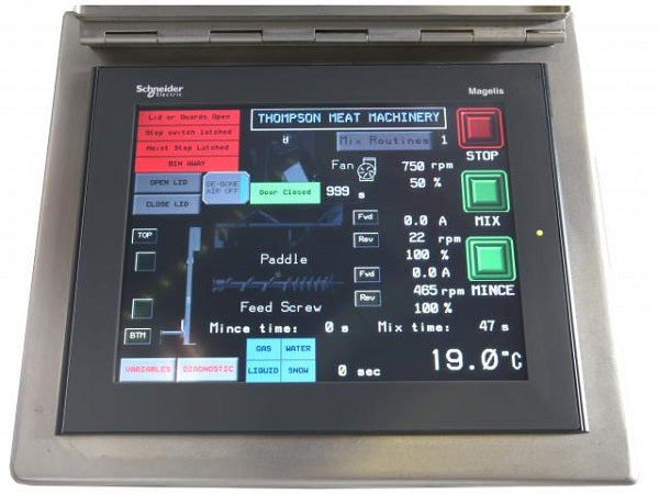 Thompson Meat Machinery Model 5000 Meat Mixer Grinder (with CO2, and End Discharge)