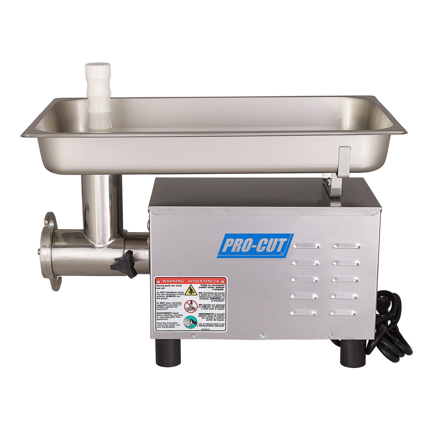 PRO-CUT KG 12-SS #12 Stainless Steel Commercial Electric Meat Grinder – 400+ lb/hr