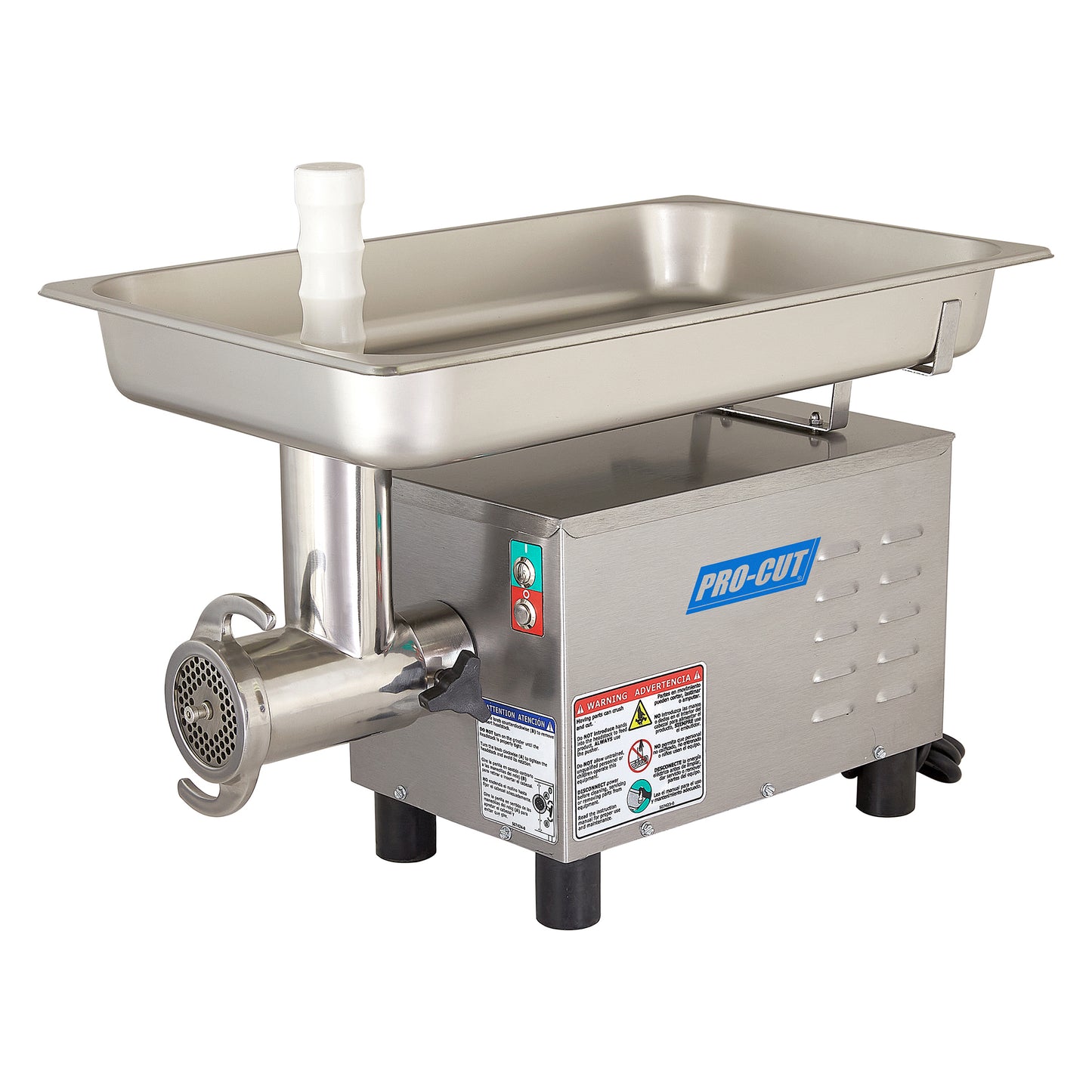 PRO-CUT KG 12-SS #12 Stainless Steel Commercial Electric Meat Grinder – 400+ lb/hr