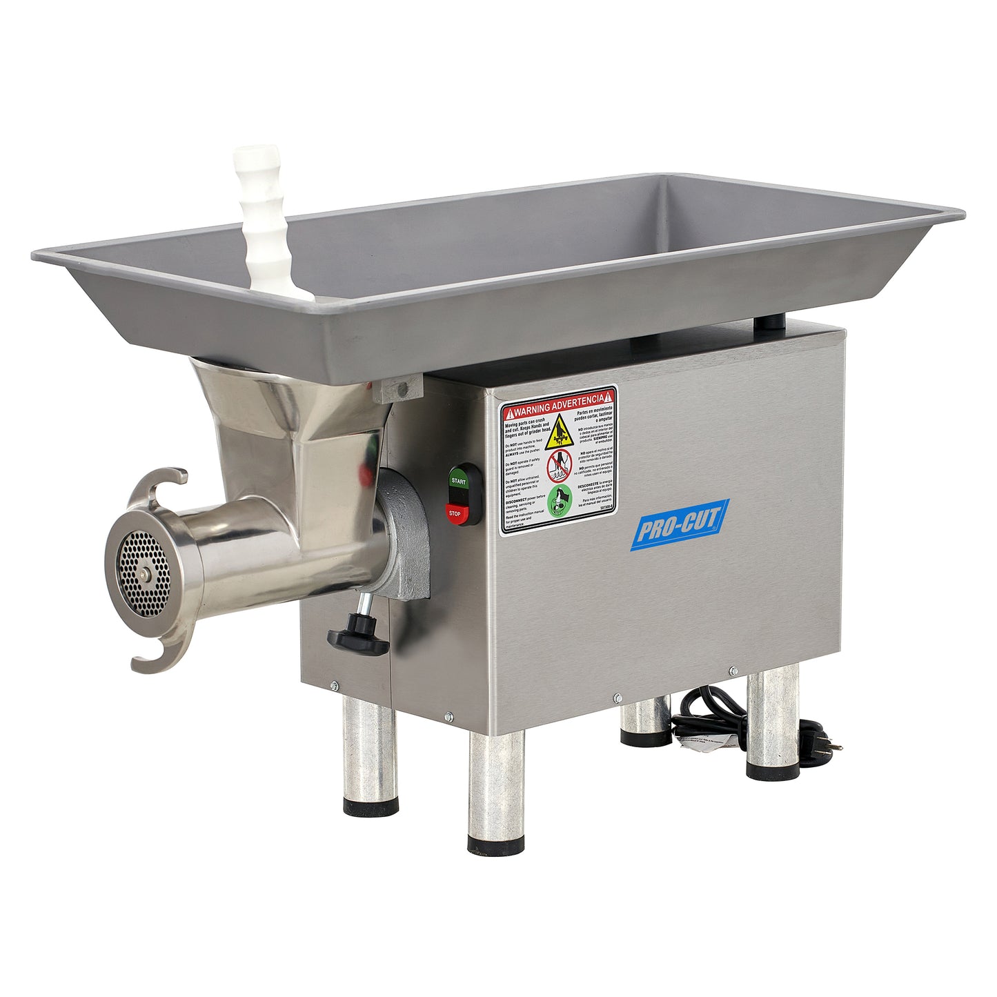 Pro-Cut KG-22-W-SS All Stainless Steel Washdown Commercial Electric Meat Grinder