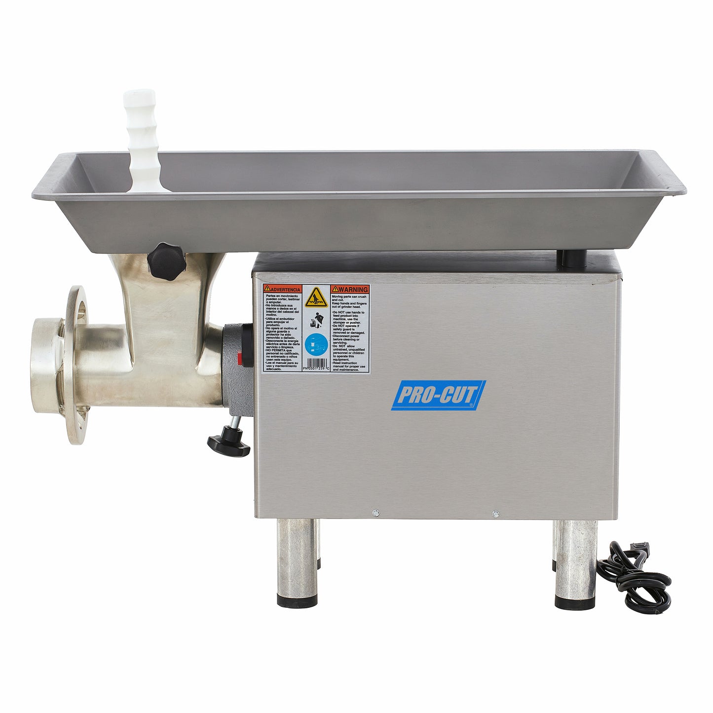Pro-Cut KG-22-WXP Heavy-Duty 2 HP Stainless Steel Commercial Electric Meat Grinder