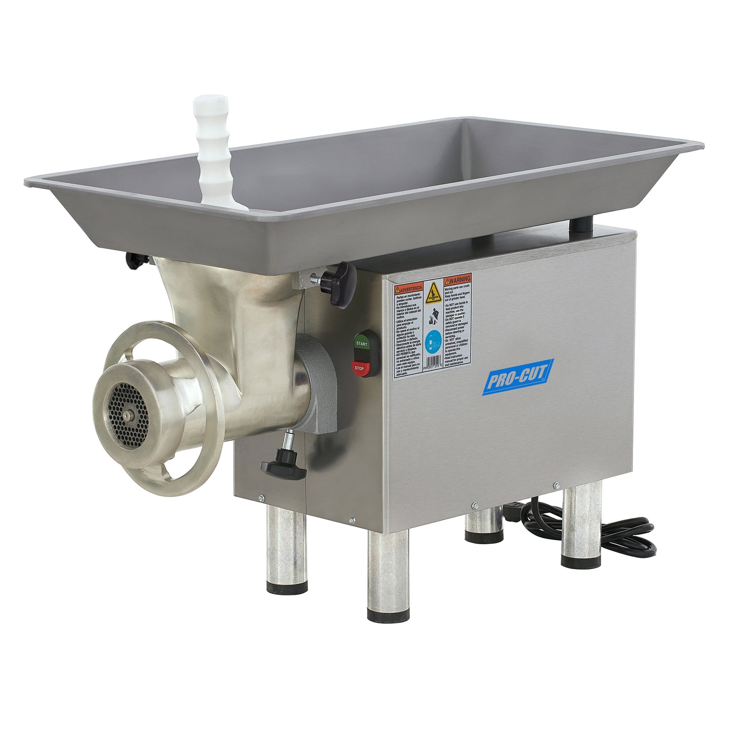 Pro-Cut KG-22-WXP Heavy-Duty 2 HP Stainless Steel Commercial Electric Meat Grinder