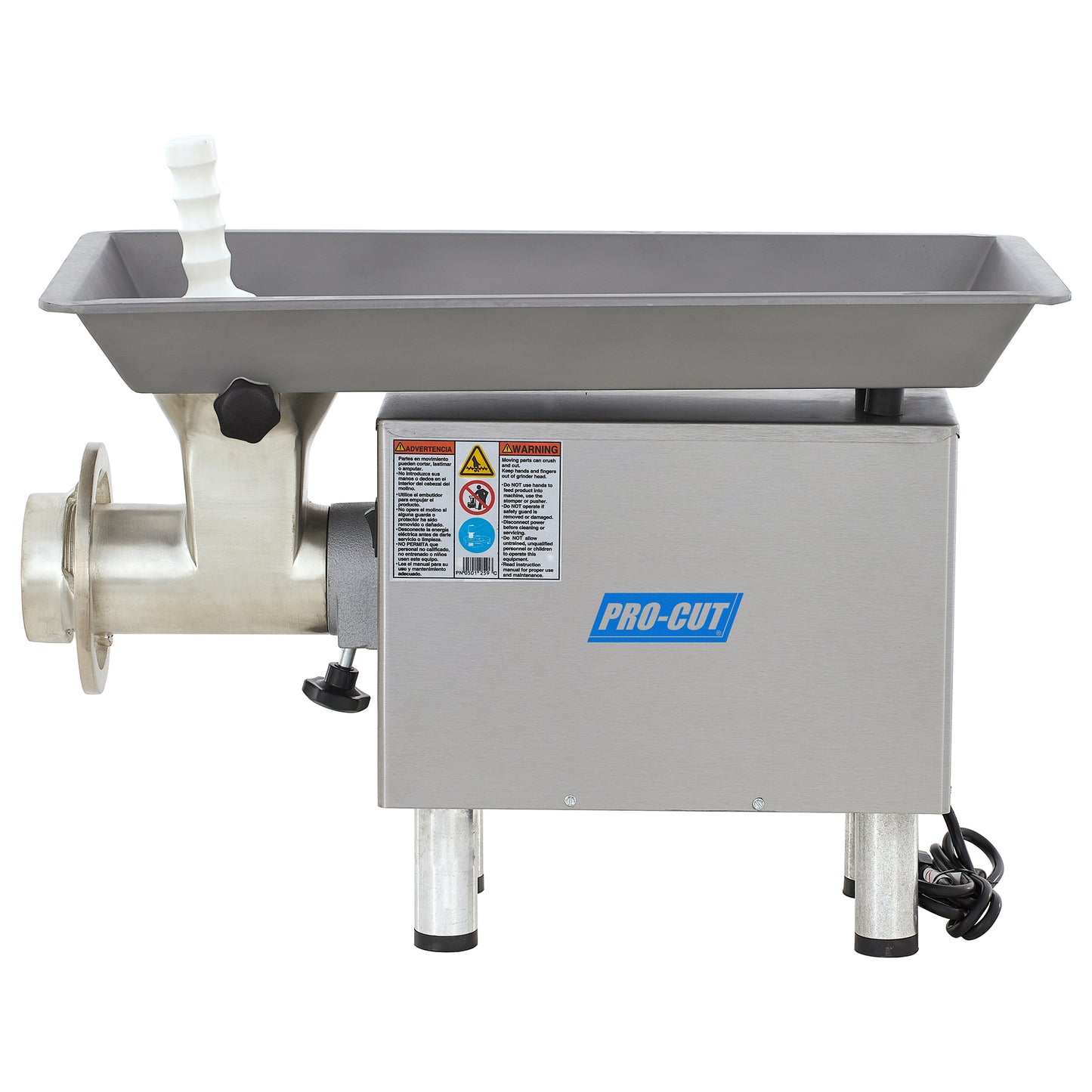 Pro-Cut KG-22-W Heavy-Duty Stainless Steel Commercial Electric Meat Grinder