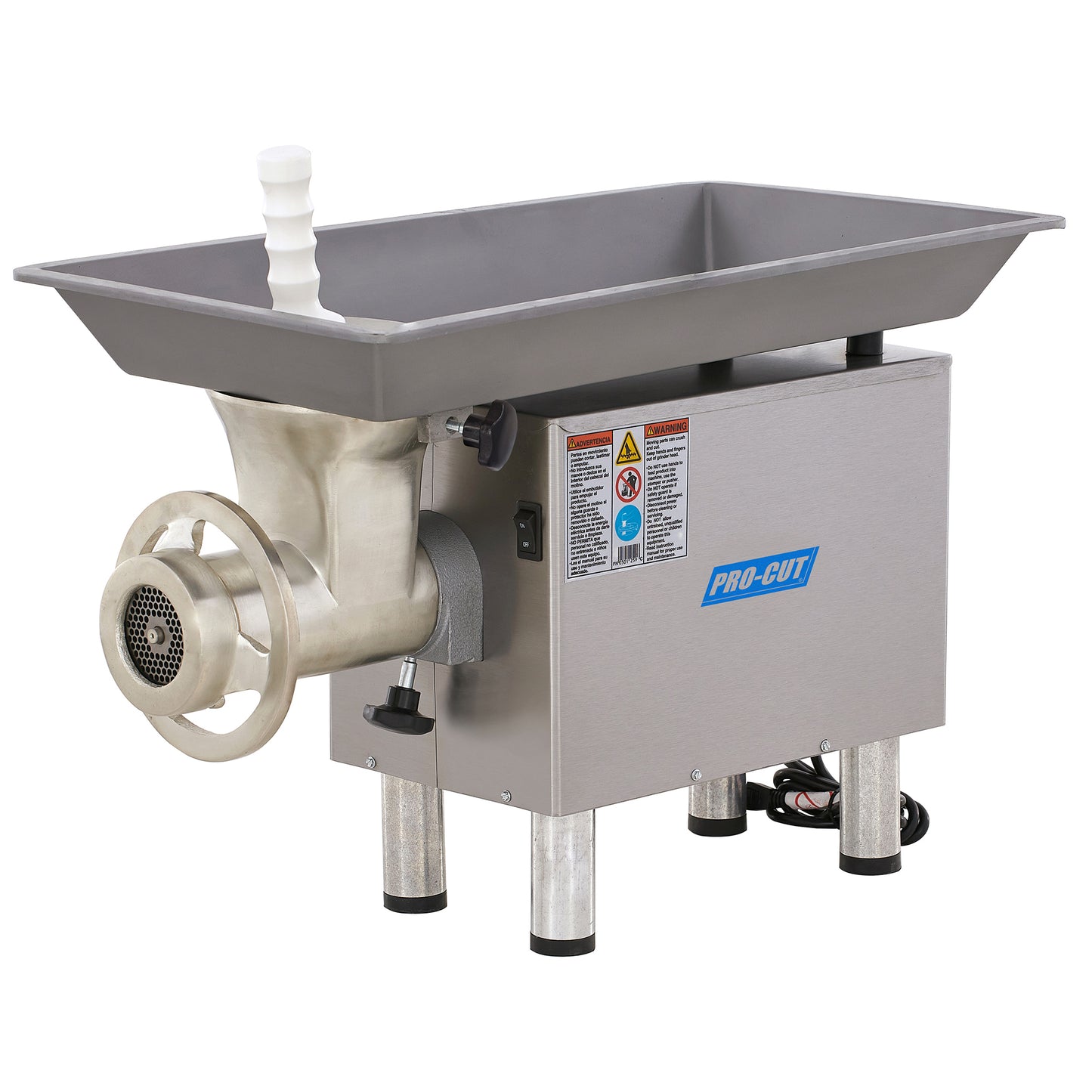 Pro-Cut KG-22-W Heavy-Duty Stainless Steel Commercial Electric Meat Grinder