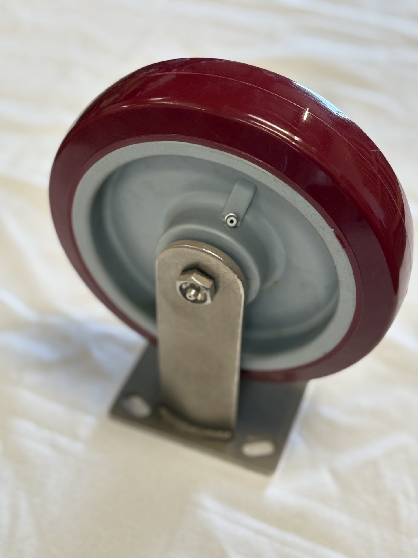 DH-C-MHD8DPBR Casters 8 x 2  Burgundy and Gray DuraPoly all stainless steel