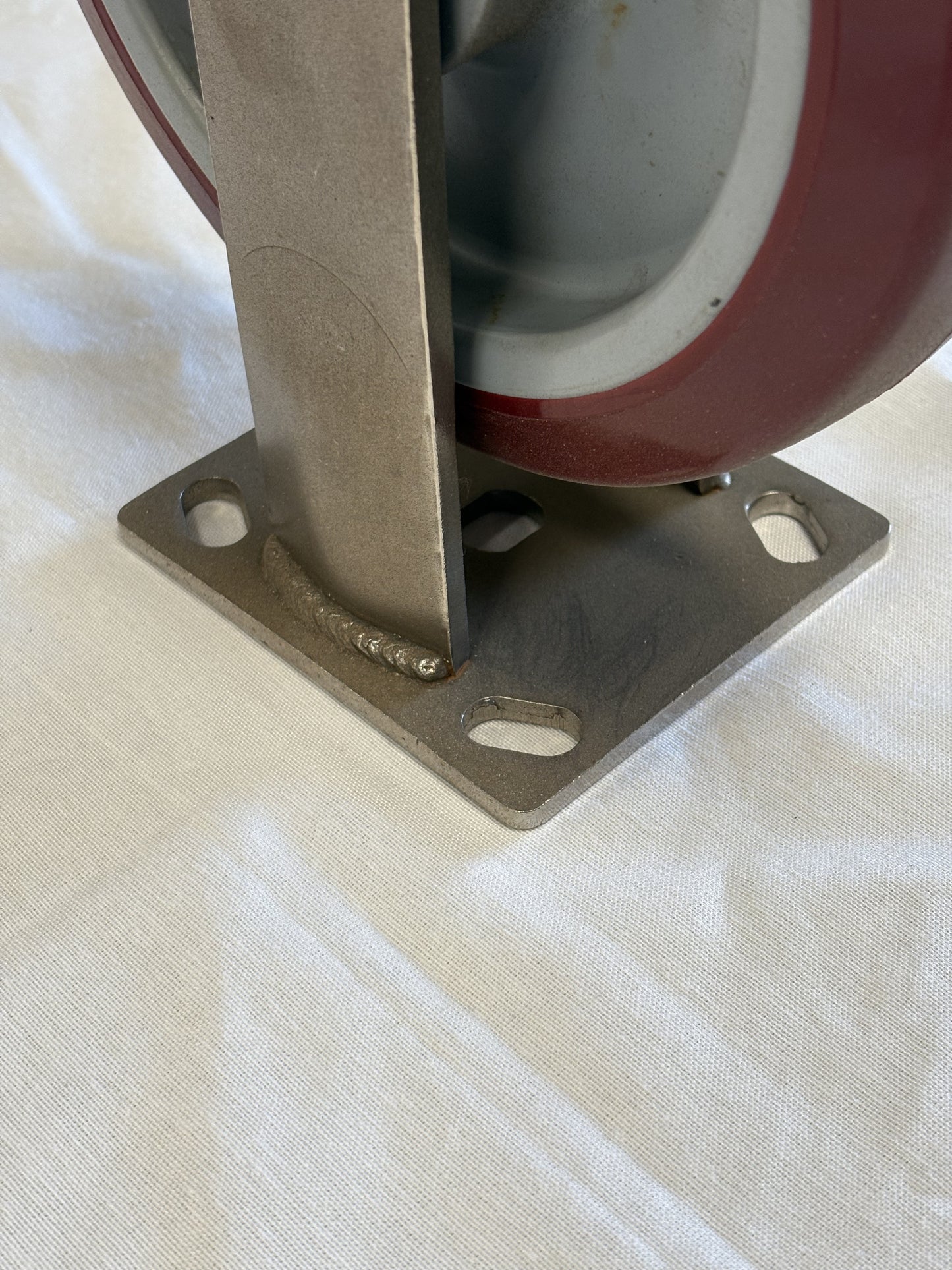 DH-C-MHD8DPBR Casters 8 x 2  Burgundy and Gray DuraPoly all stainless steel