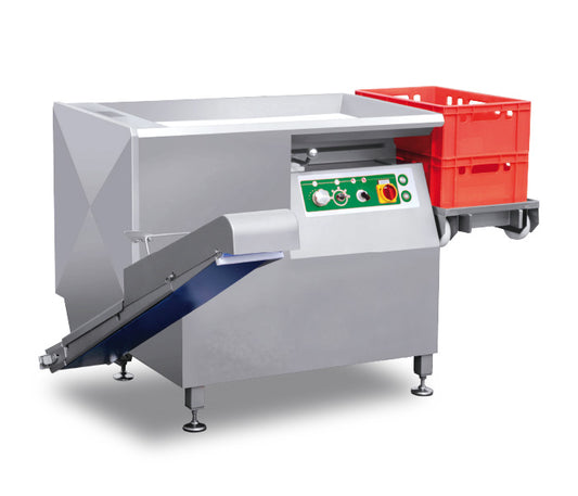 MHS Model 2000-112 Series Industrial Meat Dicer with Take away conveyor and optional bin lifter
