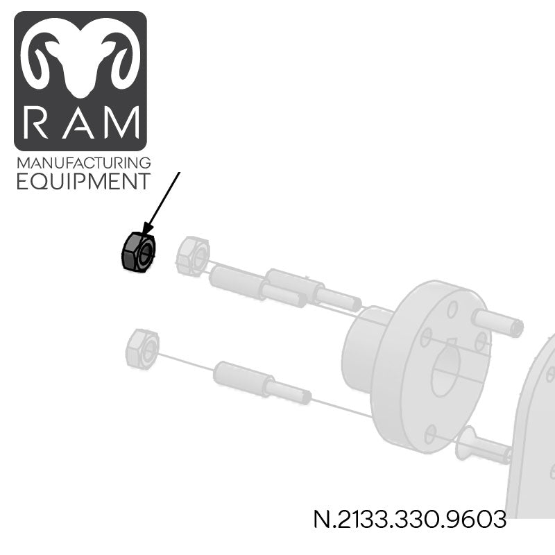 MHS Hexagonal Nut Compatible with 850-90, 1000-90, 1000-96 Dicers - N.2133.330.9603
