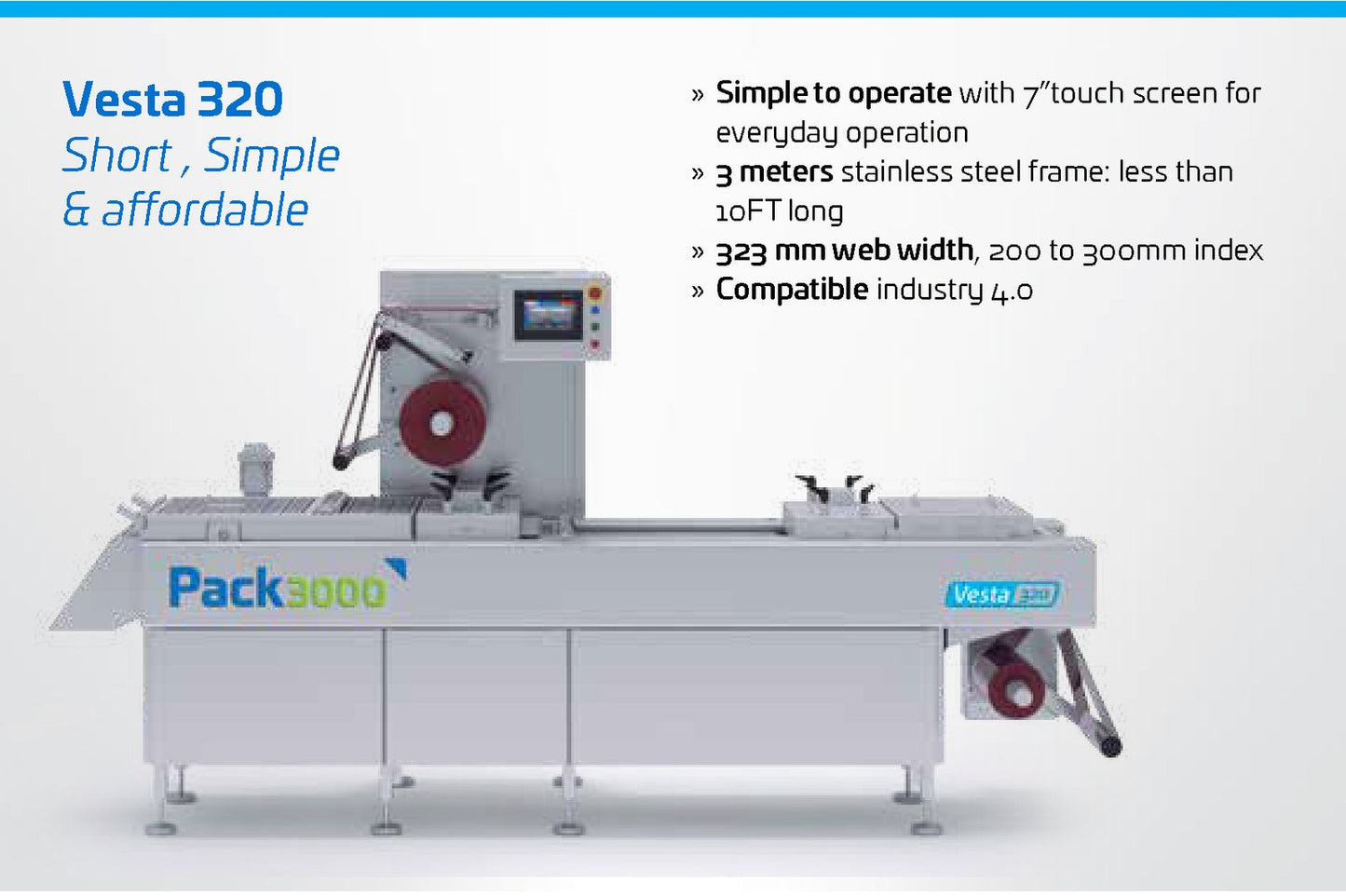 Vesta 320 Thermoforming Rollstock Machine - Pack3000