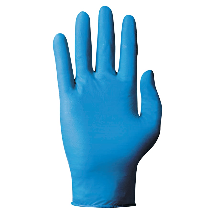 92-575 Nitrile Powdered Disposable Gloves, Textured Fingers, 4.3 mil Palm/5.5 mil Fingers, X-Large, Blue