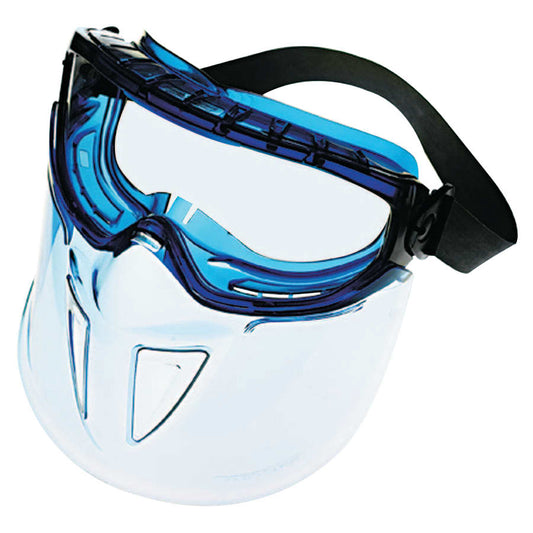 V90 Shield with Monogoggle™ XTR OTG Goggles, Universal, Clear Lens, Anti-Fog, Blue