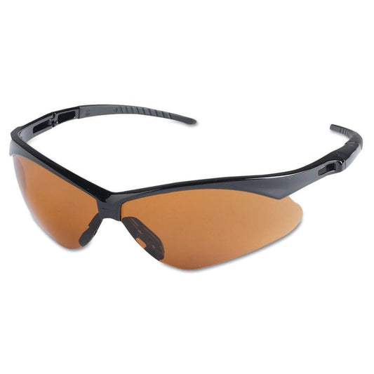 V30 Nemesis™ Safety Glasses, Copper Blue Shield, Polycarbonate Lens, Uncoated, Black Frame/Temples, Nylon