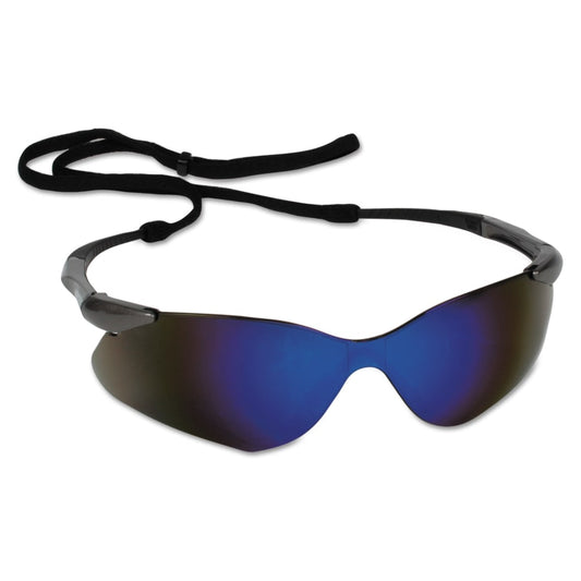 V30 Nemesis™ VL Safety Glasses, Blue Mirror, Polycarbonate Lens, Anti-Fog, Gunmetal No Brow Frame, Nylon