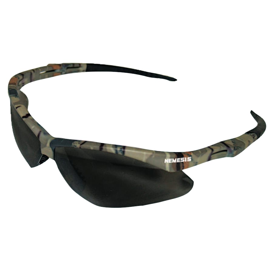 V30 Nemesis™ Safety Glasses, Smoke, Polycarbonate Lens, Anti-Fog, Camouflage Frame/Temples, Nylon