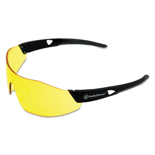 44 Magnum Safety Eyewear, Amber Lens, Anti-Fog, Anti-Scratch, Black Frame, Nylon