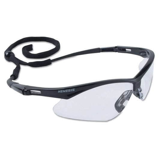 V30 Nemesis™ Safety Glasses, Clear, Polycarbonate Lens, Anti-Fog, Black Frame/Temples, Nylon