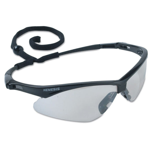 V30 Nemesis™ Safety Glasses, Indoor/Outdoor, Polycarbonate Lens, Uncoated, Black Frame/Temple, Nylon