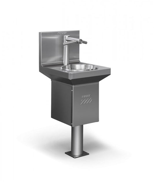 Roser Model RA00001864 Compact Floor Mounted 1 Station Washbasin with Dyson Airblade Tap
