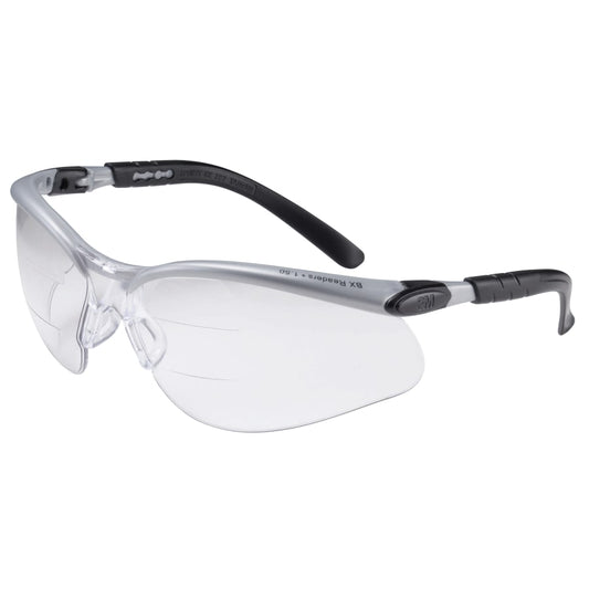 BX Safety Eyewear, +1.5 Diopter Polycarbon Anti-Fog Lenses, Silver/Black Frame