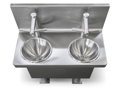 Roser Model RA00001681 Compact 2 Station Washbasin with Dyson Airblade Tap