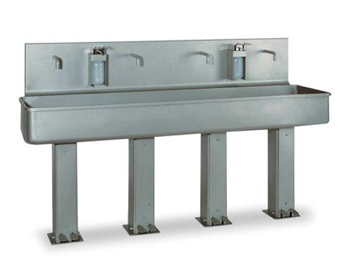 Roser Model 3347 Floor Mounted 4 Station Washbasin with Soap Dispenser