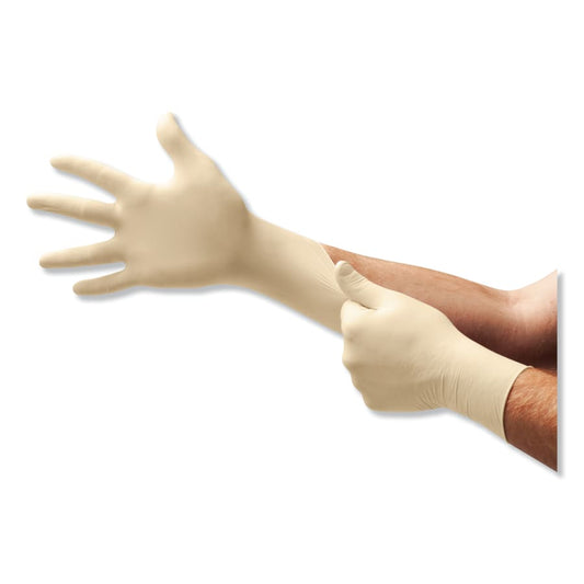 Diamond Grip™ MF-300 Disposable Latex Powder-Free Gloves, 6.3 mil Palm/7.9 mil Finger, Small, Natural