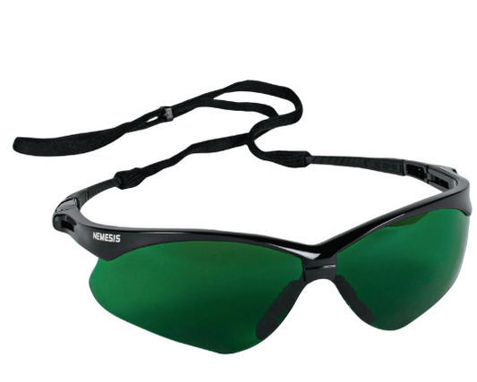 V30 Nemesis™ Safety Glasses, IRUV Shade 3, Polycarbonate Lens, Uncoated, Black Frame/Temples, Nylon