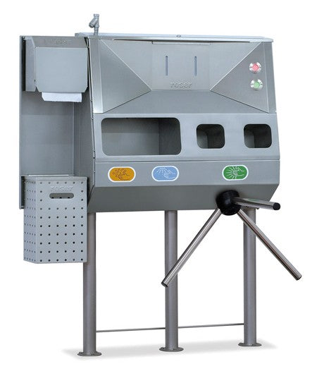 Roser Model 12066/12068 Mounted Modular Hyenine Station with Turnstile Sanieco