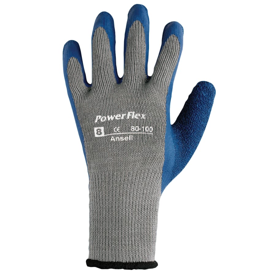 PowerFlex® Gloves, Size 9, Blue/Gray